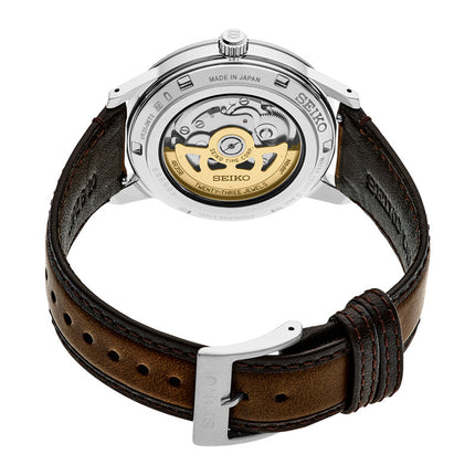 Seiko Presage SRPL75J1 Style60s Golden Yellow Dial Brown Leather Strap