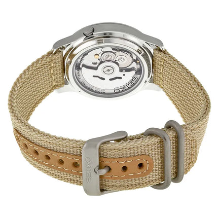 Seiko 5 SNK803K2 Automatic 21 Jewels Beige Military Nylon Strap