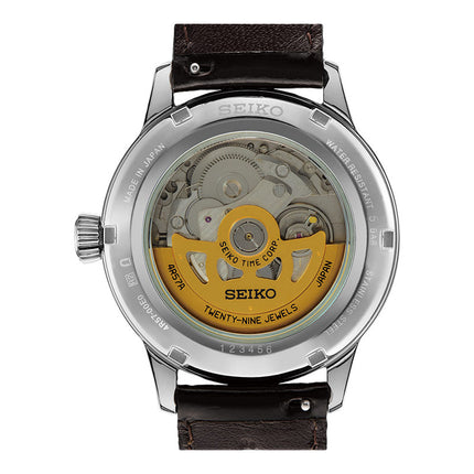 Seiko Presage SSA459J1 Cocktail Time Midnight Mockingbird Automatic Green Dial Brown Leather Strap