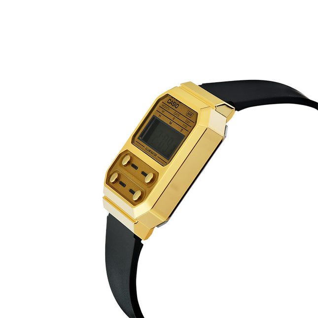 Casio General A100WEFG-9ADF Illuminator Vintage Digital Dial Black Resin Band