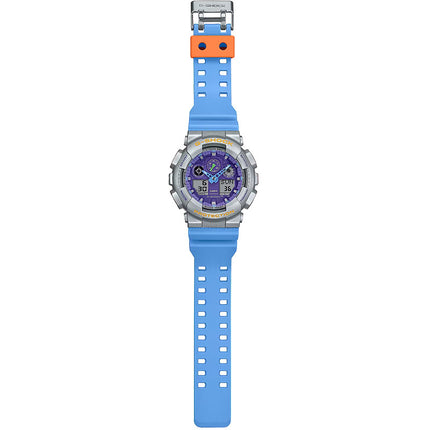 Casio G-Shock GA-100EU-8A2DR Euphoria Series Digital Analog Purple Dial Blue Resin Band