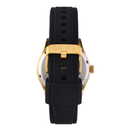 Seiko SUR560P1 Men Black Dial Black Silicone Strap