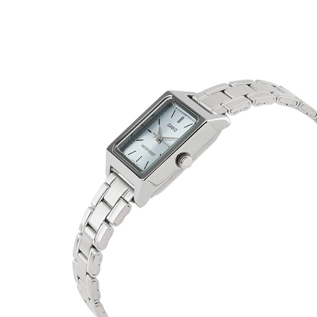 Casio General LTP-V007D-2EUDF Tank Light Blue Dial Stainless Steel Band