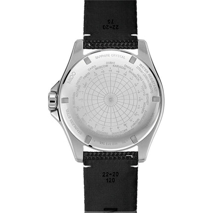 MIDO Ocean Star M026.629.17.051.01 GMT Black Dial Black Fabric With Leather Strap
