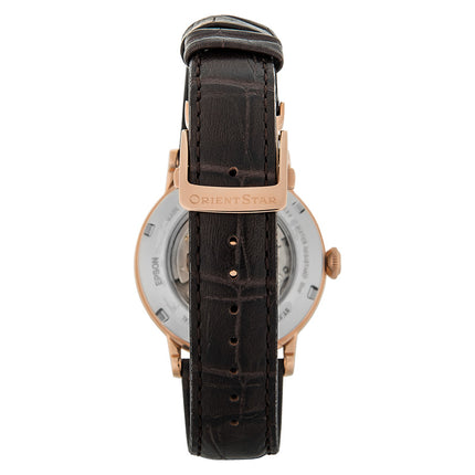 Orient Star Heritage RE-AW0003S Gothic Power Reserve Small Man Silver Dial Brown Leather Strap