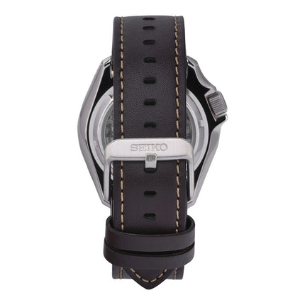 Seiko 5 Sports SSK036K1 SKX Series Automatic GMT Black Dial Brown Leather Strap