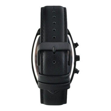 Alba AM3999X1 Men Chronograph Black Dial Black Leather Strap