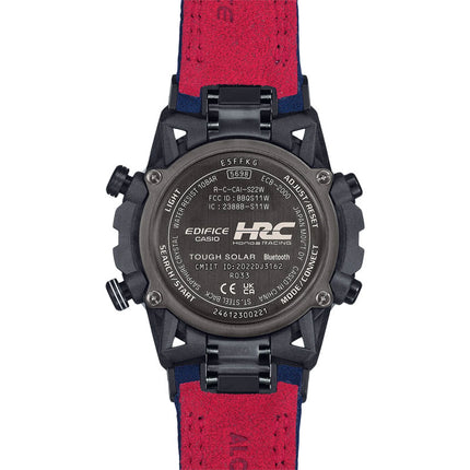 Casio Edifice ECB-2000HR-1ADR Honda Racing Collaboration Digi Analog Dial Alcantara Polyester Band