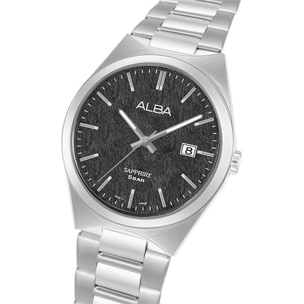 Alba Prestige AS9V83X1 Men Sapphire Black Dial Stainless Steel Strap