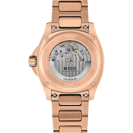 MIDO Multifort TV Big Date M049.526.33.041.00 Blue Dial Rose Gold Stainless Steel Strap
