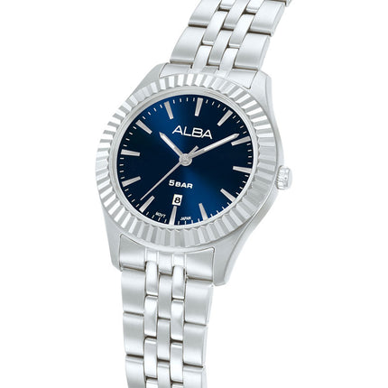 Alba Fashion AH7FG1X1 Ladies Analog Blue Dial Stainless Steel Strap