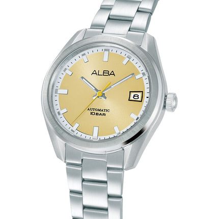 Alba Mechanical AU4101X1 Men Automatic Caramel Dial Stainless Steel Strap