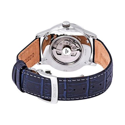 Orient RA-AK0011D Men Automatic Sun & Moon Blue Dial Blue Leather Strap