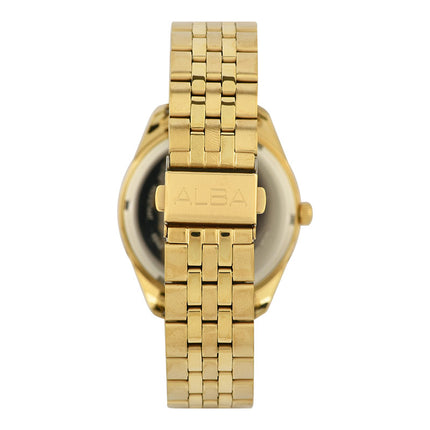 Alba Prestige AS9S08X1 Men Gilt Dial Gold Stainless Steel Strap