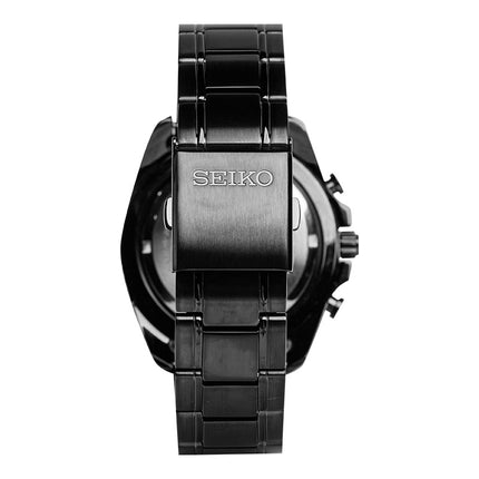 Seiko Chronograph SNDF27P1 Black Dial Gunmetal Stainless Steel Strap