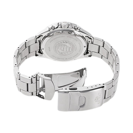 Orient Sports RA-TX0203S Mako Solar Panda Chronograph Dual Tone Dial Metal Strap