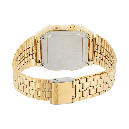 Casio General A500WGA-1DF World Time Digital Dial Gold Tone Stainless Steel Band