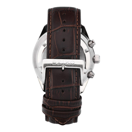 Seiko Chronograph SSB385P1 Green Dial Brown Leather Strap