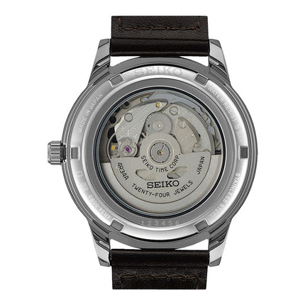 Seiko Presage SSK013J1 Style60s Automatic GMT Brown Dial Brown Leather Strap