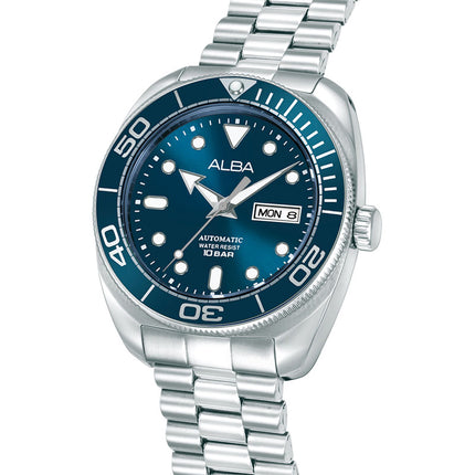 Alba Mechanical AL4823X1 Automatic Men Baby Turtle Blue Dial Stainless Steel Strap