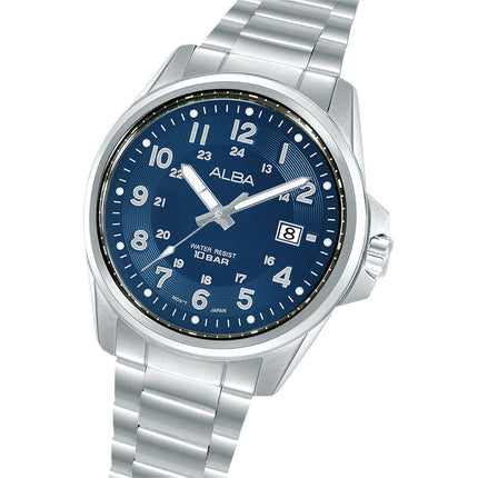 Alba Active AS9W01X1 Men Matte Blue Dial Stainless Steel Strap
