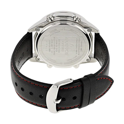 Casio Edifice EFV-C100L-1AVDF Chronograph Men Black Dial Black Leather Band