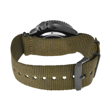 Seiko 5 Sports SRPD65K4 5KX SKX Sports Style Automatic Black Dial Green Nylon Strap