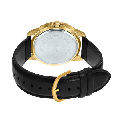 Casio General MTP-VD200GL-1BUDF Gold Case Black Dial Leather Band