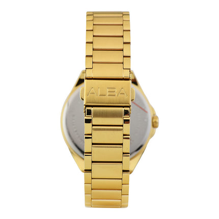 Alba Prestige AS9P82X1 Men Light Champagne Dial Gold Stainless Steel Strap