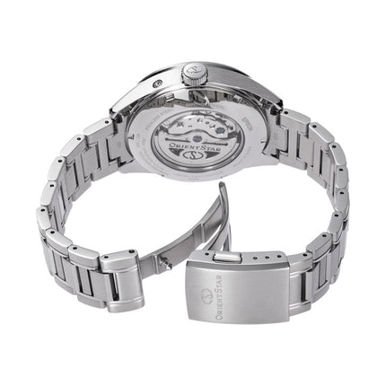 Orient Star M34 F7 RE-AY0202A Moon Phase Aurora Gray MOP Dial Stainless Steel Strap Limited Edition 