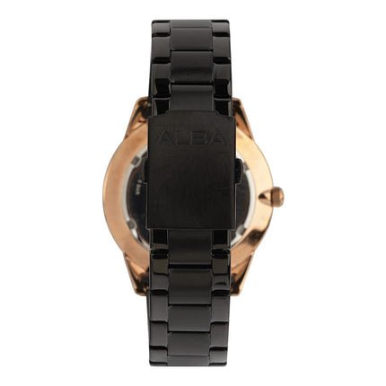 Alba Prestige AS9P42X1 Men Black Dial Black Stainless Steel Strap