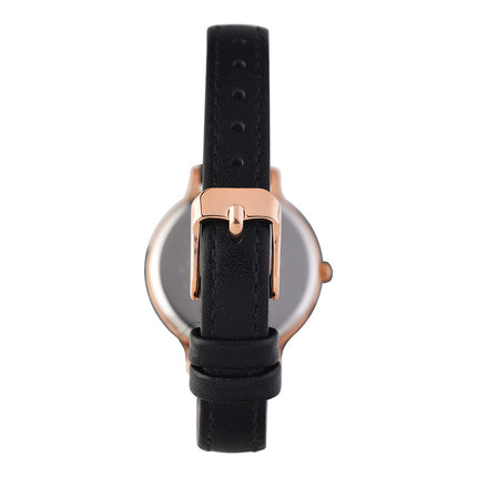 Alba Fashion ARX152X1 Ladies Black Dial Black Leather Strap
