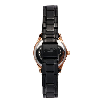 Alba Prestige ARX024X1 Ladies Black Dial Black Stainless Steel Strap