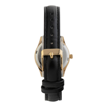Alba AN8092X1 Ladies Gold Dial Black Leather Strap