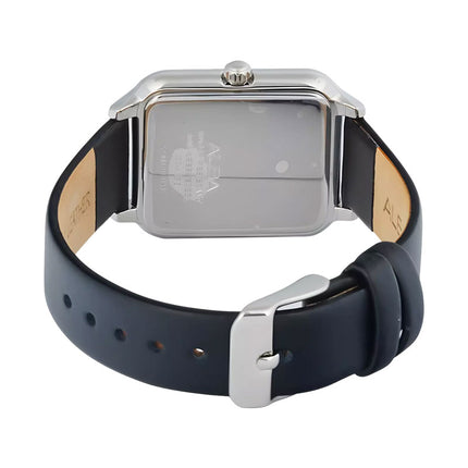 Alba Fashion AH7DX7X1 Ladies Silver Dial Black Leather Strap