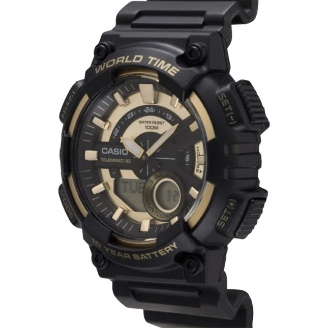 Casio General AEQ-110BW-9AVDF Water Resistant 100M Black Resin Band