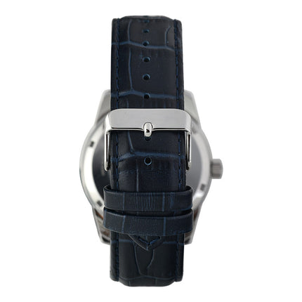 Alba Mechanical AL4663X1 Men Automatic Silver Dial Blue Leather Strap