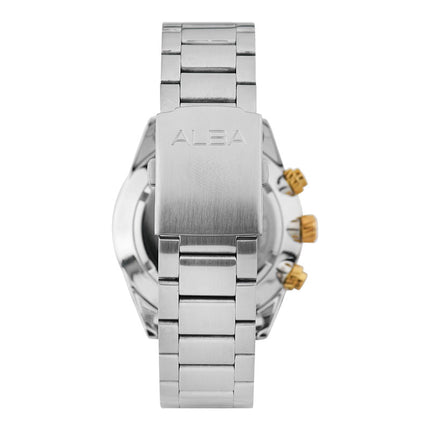 Alba Signa AT3H97X1 Chronograph Men Blue Patterned Dial Stainless Steel Strap