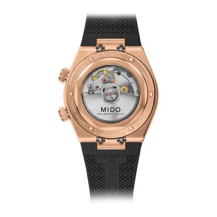 MIDO Multifort 8 M047.507.37.051.00 Two Crowns Octagonal Black Dial Black Rubber Strap