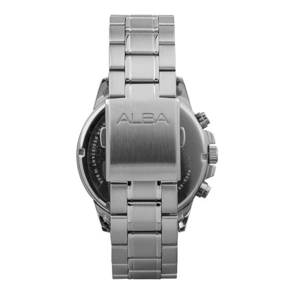 Alba AT3E81X1 Chronograph Men Black Dial Stainless Steel Strap