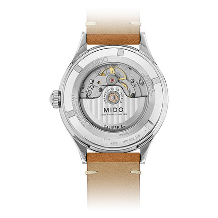 MIDO Multifort M040.407.16.040.00 Patrimony Automatic Blue Dial Brown Patina Leather Strap