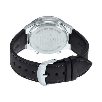 Casio Edifice EFV-C110L-1AVDF Black Digital Analog Dial Black Leather Band
