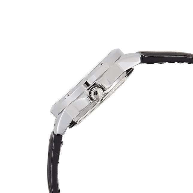 Casio General LTP-V004L-7AUDF Ladies Silver Dial Black Leather Band