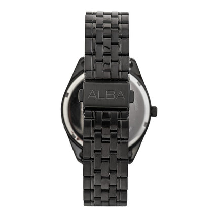 Alba ARX125X1 Men Black Dial Black Stainless Steel Strap