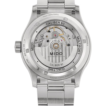 Mido M038.429.11.041.00 Multifort Dual Time Automatic Blue Dial Stainless Steel Strap