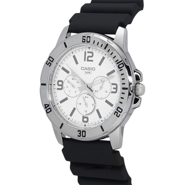 Casio General MTP-VD300-7BUDF Men White Dial Black Resin Band