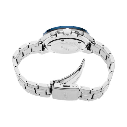 Seiko Chronograph SSB453P1 Men Discover More Blue Dial Stainless Steel Strap