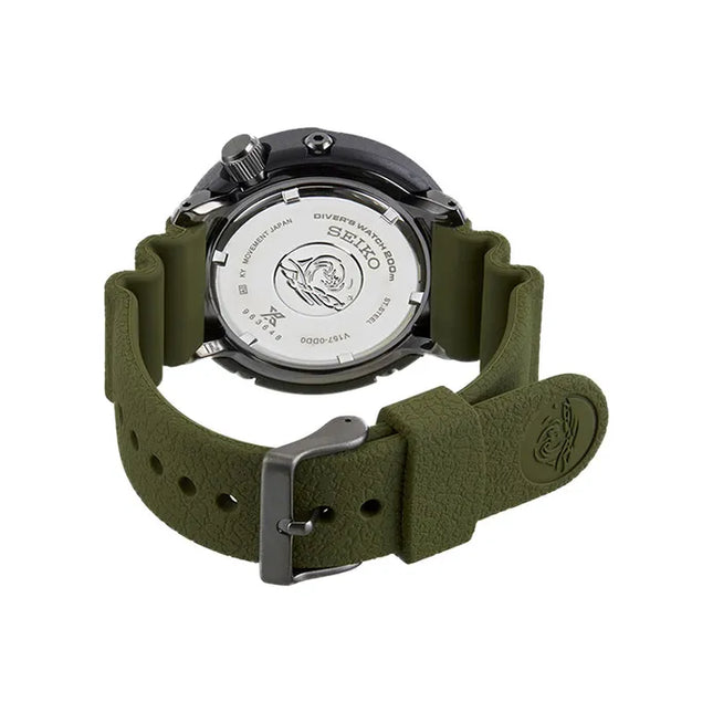 Seiko Prospex SNE543P1 Tuna Street Series Solar Divers Black Dial Green Olive Rubber Strap