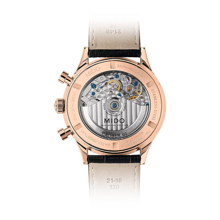 MIDO Multifort M040.427.36.262.00 Patrimony Chronograph Automatic Ivory Dial Black Leather Strap