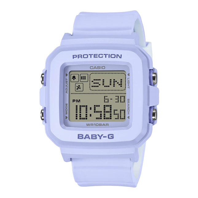 Casio Baby-G + Plus BGD-10KH-2BDR Digital Dial Light Purple Resin Band + Case Holder Set